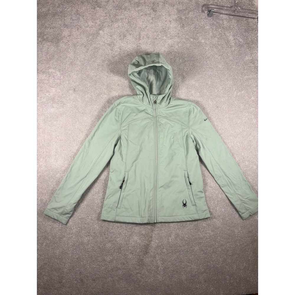 Spyder Aqua Foam Soft Shell Hybrid Hood Full Zip Lightweight Casual Jacket S **